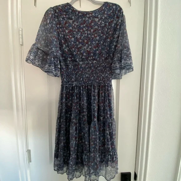 Max Studio Dress navy with floral print size M in Excellent condition - Picture 7 of 10